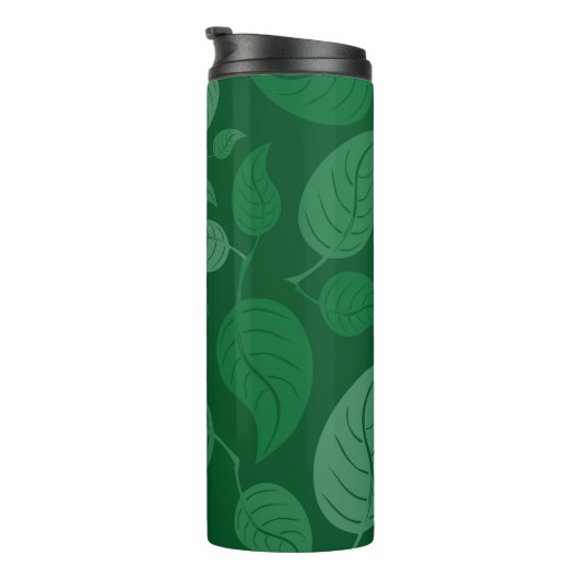 Grüne Blätter Thermosbecher (Nach rechts gedreht)
