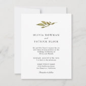 Grüne Blätter Typografie Klassik Einladung (Vorderseite)