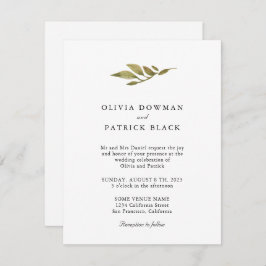Grüne Blätter Typografie Klassik Einladung