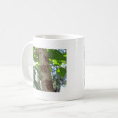 grüne Blätter und Baumstamm mit cooler Rinde Kaffeetasse (Vorderseite Links)
