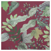 Grüne Blätter und Beeren | HERBSTFARBEN Stoff (Muster)