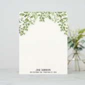 Grüne Blätter und Beeren Schreibwarenpapier (Stehend Vorderseite)