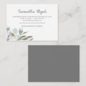 Grüne Blätter und blaue florale Visitenkarten Begleitkarte (Vorne/Hinten)