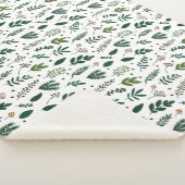 Grüne Blätter und Blume in Weiß Sherpadecke (3/4)