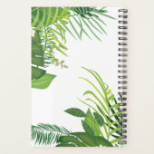 Grüne Blätter und Blume tropische Monogramm Planer (Rückseite)