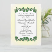 Grüne Blätter und Einladung zur Hochzeit von gelbe (Stehend Vorderseite)