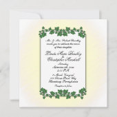 Grüne Blätter und Einladung zur Hochzeit von gelbe (Vorderseite)