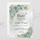 Grüne Blätter und Eukalyptus-Blätter Einladung (Vorne/Hinten)