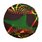 Grüne Blätter und gelbe, feuergefärbte Kurven Baseball (Vorderseite)