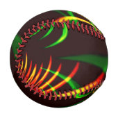 Grüne Blätter und gelbe, feuergefärbte Kurven Baseball (Vorderseite Links)