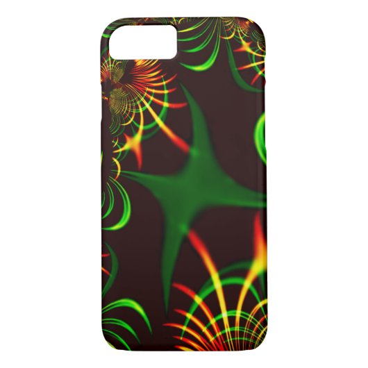 Grüne Blätter und gelbe, feuergefärbte Kurven Case-Mate iPhone Hülle (Rückseite)