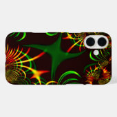 Grüne Blätter und gelbe, feuergefärbte Kurven Case-Mate iPhone Hülle (Rückseite (Horizontal))