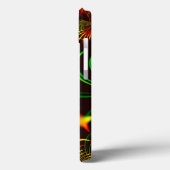 Grüne Blätter und gelbe, feuergefärbte Kurven Case-Mate iPhone Hülle (Rückseite / Links)