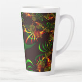 Grüne Blätter und gelbe, feuergefärbte Kurven Milchtasse (Rechts)