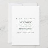 Grüne Blätter und Goldgrenzen ändern die Datumskar Save The Date (Rückseite)