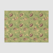 Grüne Blätter und Kaffeebohnen Seidenpapier (Vorderseite)