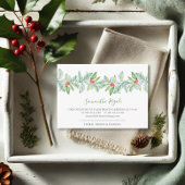 Grüne Blätter und Red Berries Visitenkarten Begleitkarte