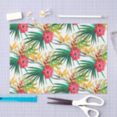 Grüne Blätter und rote Blume Seidenpapier (Handwerk)