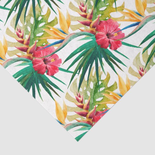 Grüne Blätter und rote Blume Seidenpapier (Ausschnitt)