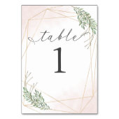 Grüne Blätter und Tischnummer Blush (Rückseite)