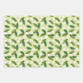 Grüne Blätter und weiße Blume über den grünen Hint (Vorderseite)