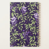 Grüne Blätter und Wisteria-Blumenmuster Planer (Rückseite)
