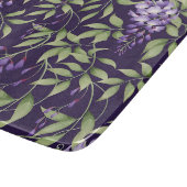 Grüne Blätter und Wisteria-Blumenmuster Schneidebrett (Ecke)