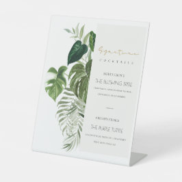 Grüne Blätter Unterschrift Drinks Cocktails Sockelschild