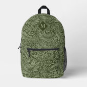 Grüne Blätter Vintager Abstrakter Hintergrund Bedruckter Rucksack (Vorderseite)