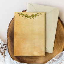 Grüne Blätter Vintages Stationierpapier