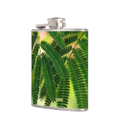 Grüne Blätter Vinyl Wrapped Flask Flachmann (Links)