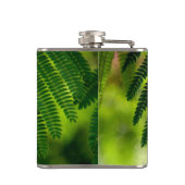 Grüne Blätter Vinyl Wrapped Flask Flachmann (Rückseite)