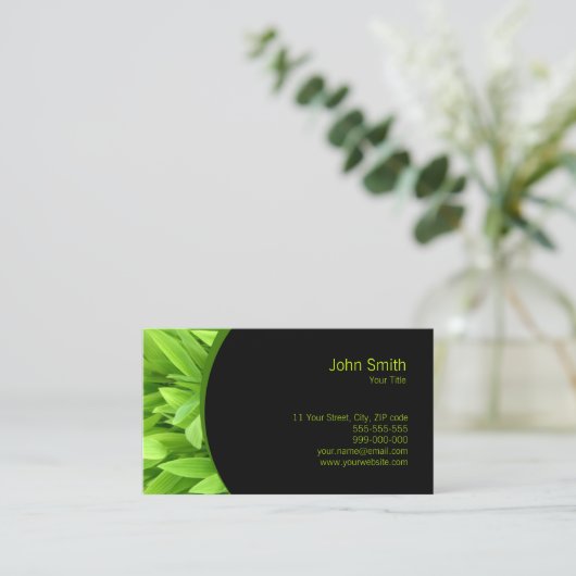 Grüne Blätter Visitenkarte (Stehend Vorderseite)