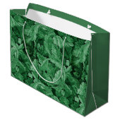 Grüne Blätter (von William Morris) Große Geschenktüte (Rückseite Schrägansicht)