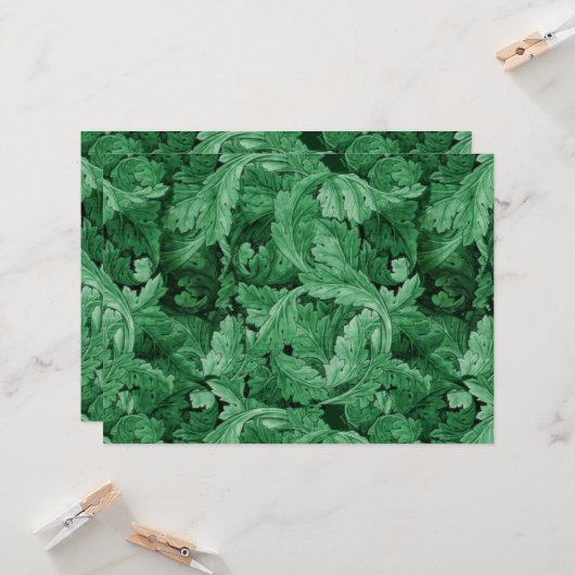 Grüne Blätter (von William Morris) Karte (Vorderseite/Rückseite Beispiel)