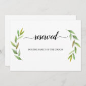 Grüne Blätter vorbehalten Hochzeitszeichen Einladung (Vorne/Hinten)