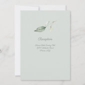 Grüne Blätter Wasserfarbe Hochzeit Einladung (Rückseite)