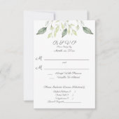 Grüne Blätter Wasserfarbe Hochzeit RSVP Karte (Vorderseite)