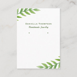 Grüne Blätter Wasserfarbe Schmuck Ohrhänger Displa Visitenkarte