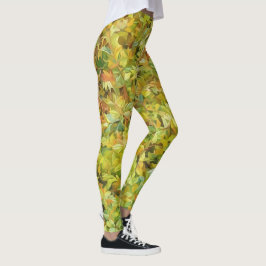 Grüne Blätter Wasserfarben Leggings