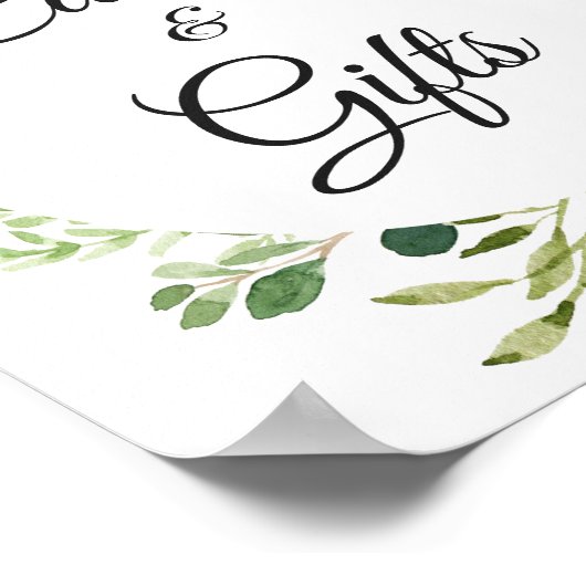 Grüne Blätter Weinkarten und Geschenkzeichen Poster (Ecke)