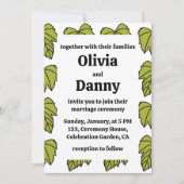 Grüne Blätter Weintrauben Botanische Hochzeit Einladung (Vorderseite)