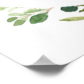 Grüne Blätter Wreath Wedding Willkommenszeichen Poster (Ecke)
