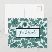 Grüne Blätter zum "Blue Change" Postkarte (Vorne/Hinten)