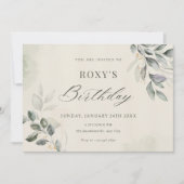 Grüne Blätter zum Geburtstag Einladung (Vorderseite)