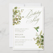 Grüne Blätter zum Geburtstag Einladung (Vorderseite)