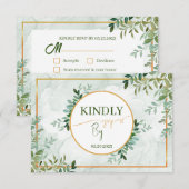 Grüne Blätter Zwei Mahlzeiten Auswahl RSVP Karte (Vorne/Hinten)