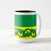Grüne Blätter Zweifarbige Tasse (VorderseiteRechts)
