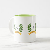 Grüne Blätter Zweifarbige Tasse (Vorderseite Links)