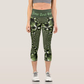 Grüne Blätterblätter Capri Leggings (Vorderseite)